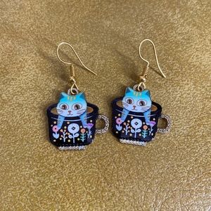 Kitten in a Cup earrings
